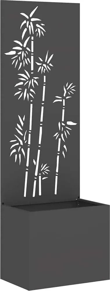 vidaXL Ecran de intimitate pentru grădină Floral Negru 50 x 140 cm