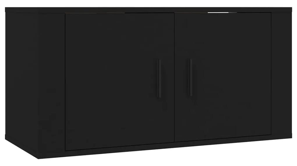 816625 vidaXL Dulap TV montat pe perete, negru, 80x34,5x40 cm