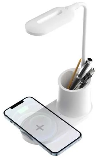 Lampă de masă Platinet 3 W, încărcare wireless, alb