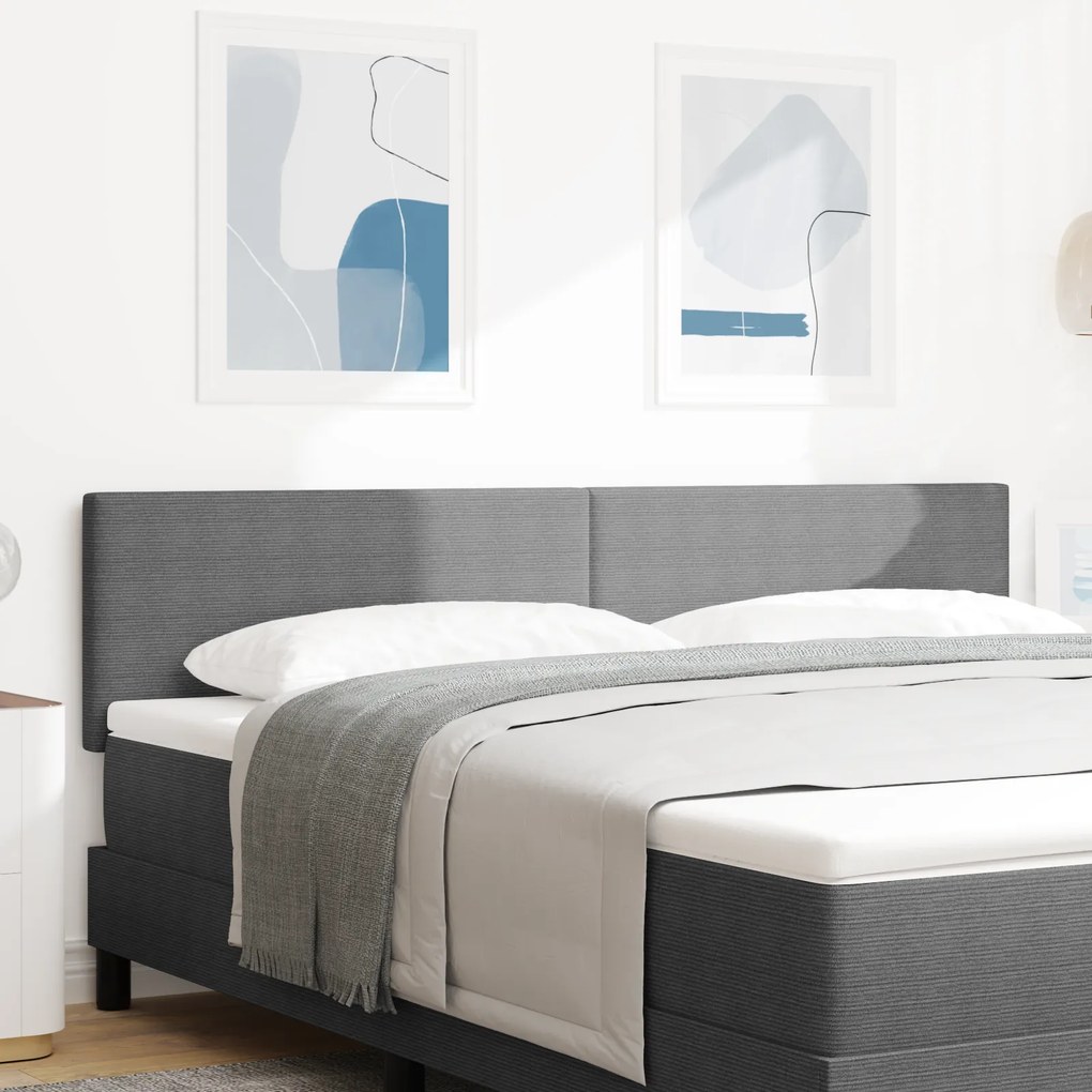 vidaXL Tăblie pat cu LED model simplu, gri deschis, 90 cm, raiat