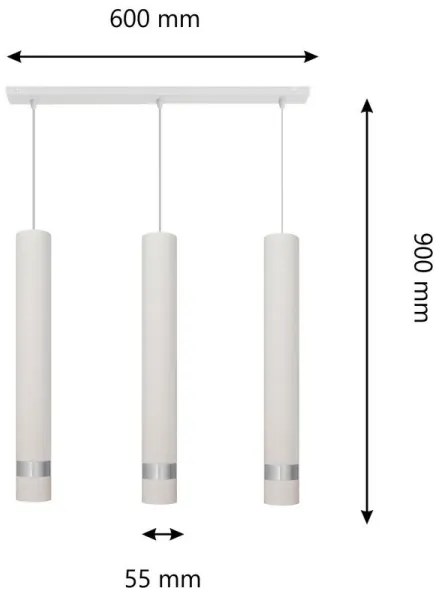 Lustr LED TUBA 3xGU10/4,8W/230V alb/luciu crom