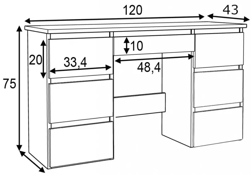 BIA512 - Masa de Birou 120 cm, pentru office - Alb