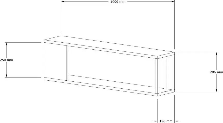 Raft de perete Riva culoare antracit si stejar,100 cm