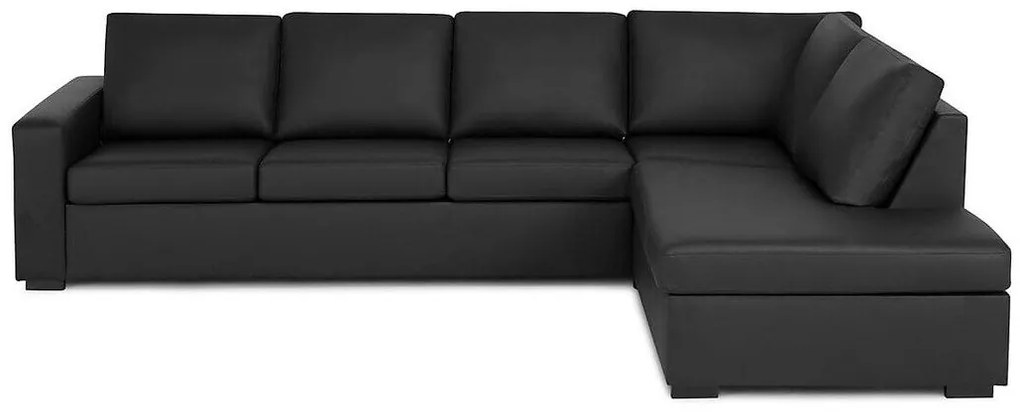 Colțar Scandinavian Choice C115Negru, 287x199x80cm, Picioare: Lemn