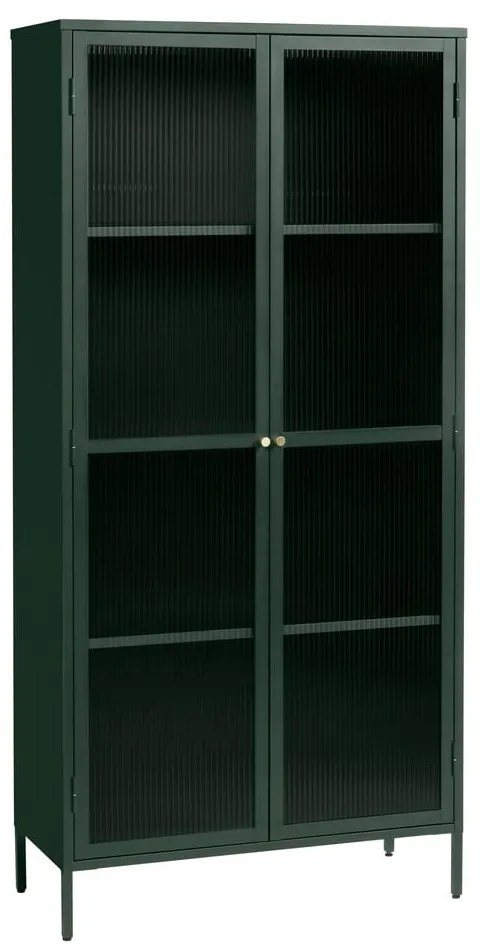 Vitrină verde-închis din metal 90x190 cm Bronco – Unique Furniture