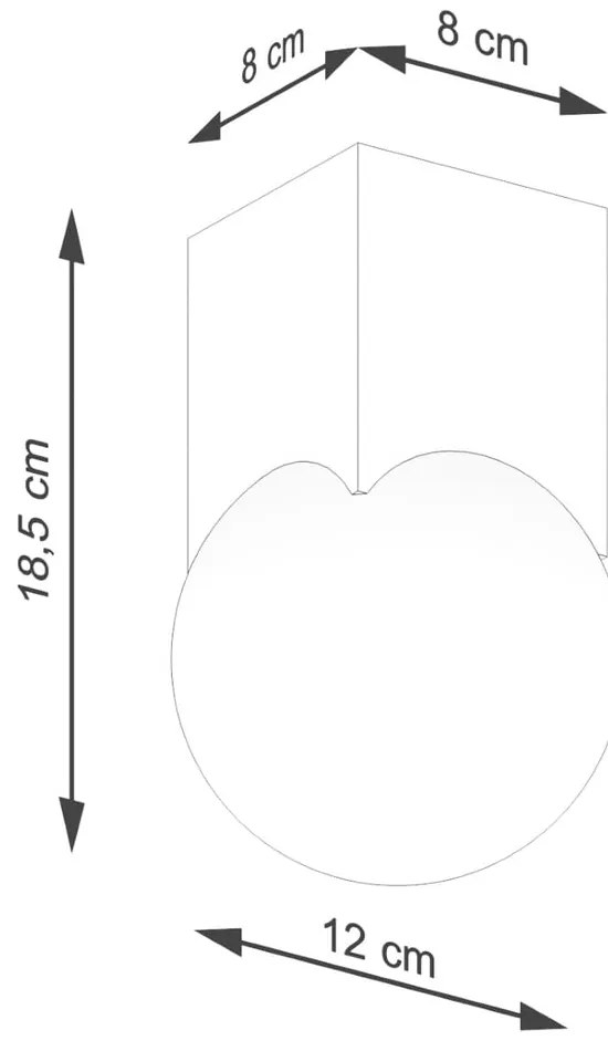 Plafonieră în culoare naturală cu abajur din sticlă 12x12 cm Rayer – Sollux