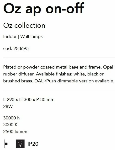 Aplica LED design modern circular OZ AP ON-OFF NERO