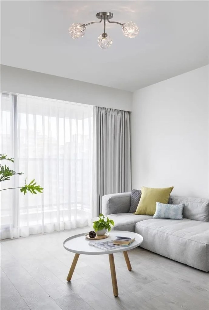 Lustra aplicata 3 becuri metal nickel satinat Astral