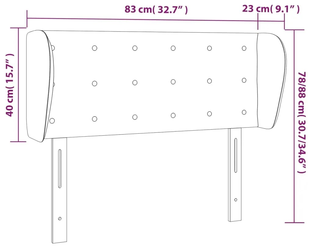 Tablie de pat cu aripioare verde 83x23x78 88 cm material textil 1, Verde, 83 x 23 x 78 88 cm