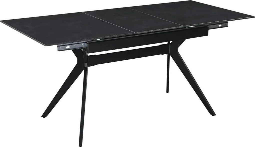 Masa extensibila MILS, gri inchis/negru, ceramica/metal, 130/170x80x76