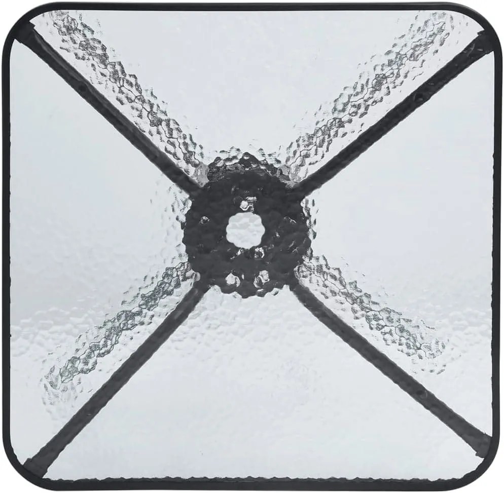 Masa de gradina patrata cu blat de sticla ISLAND 60x60 cm, negru