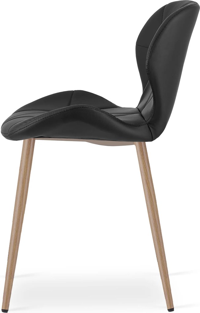 Scaun de masa MANGO din piele ecologica, neagra