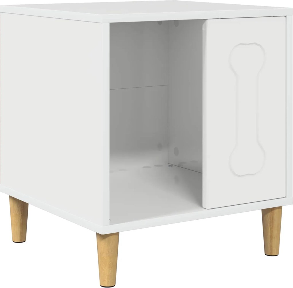 vidaXL Casă pentru câini Alb Lucios 44 x 42 x 49 cm Lemn compozit
