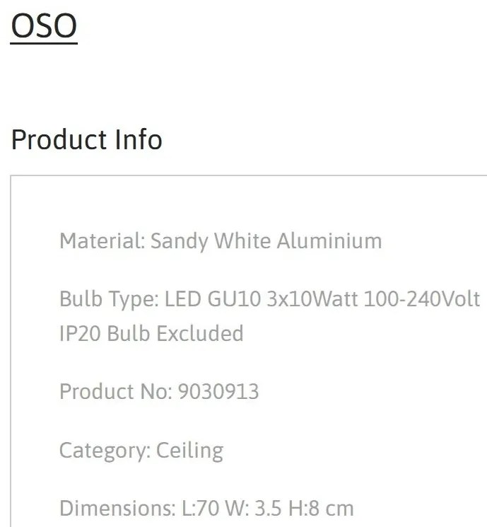 Plafoniera cu 3 Spoturi directionabile stil minimalist OSO, NVL-9030913