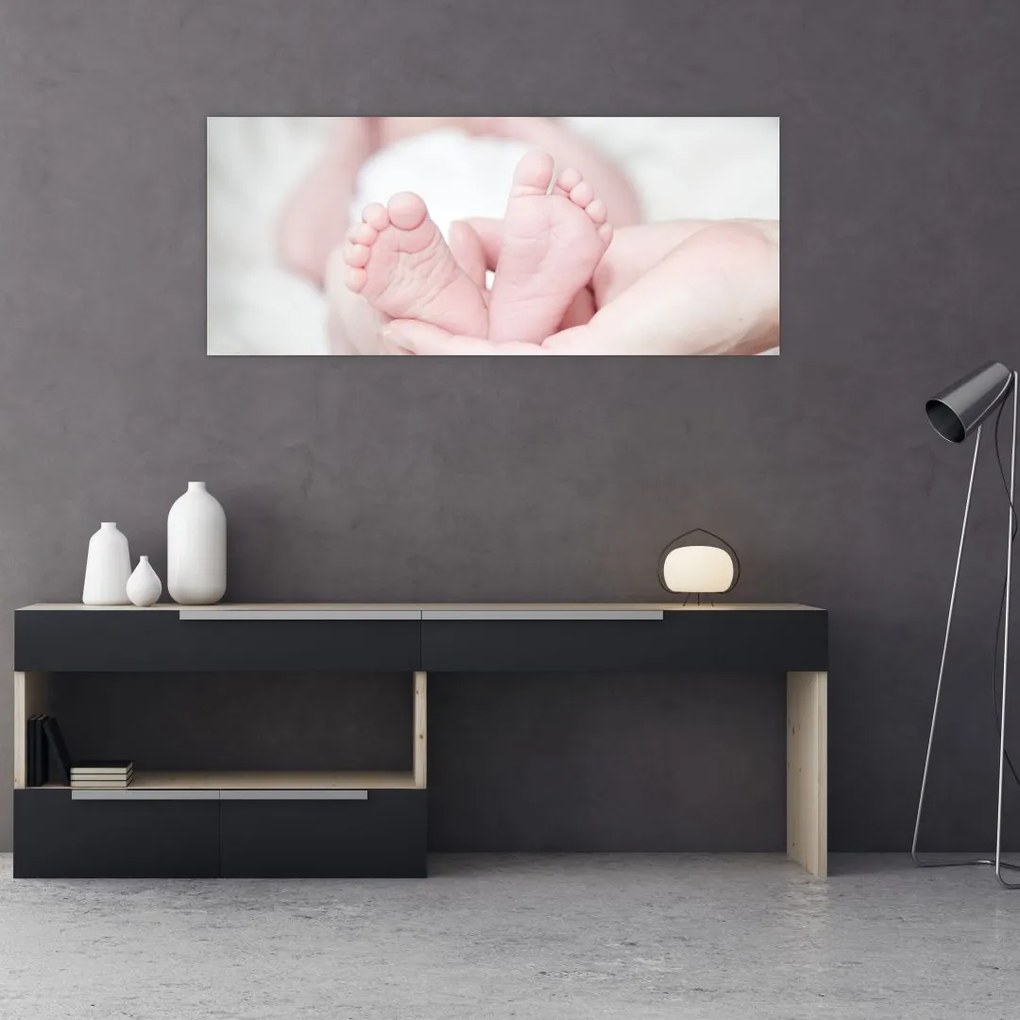 Tablou cu piciorușele de copilaș (120x50 cm)