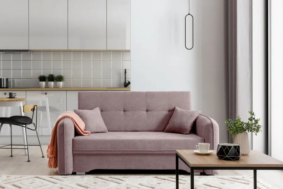 Canapea tapitata, extensibila, cu spatiu pentru depozitare, 155x75x105 cm, Laine 01, Eltap (Culoare: Negru / Poco 10)