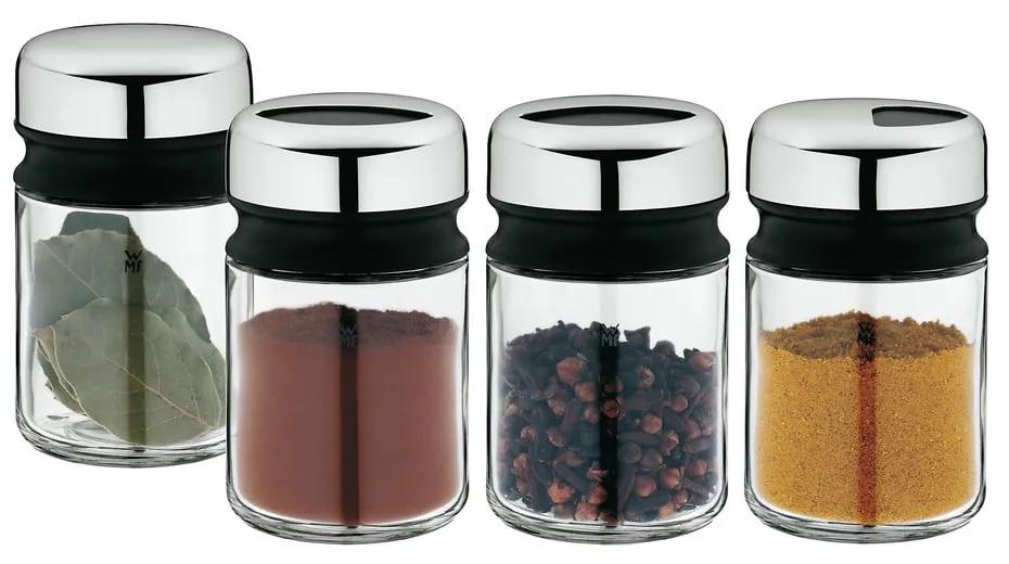 Set 4 recipiente pentru condimente din oțel inoxidabil Cromargan® WMF Depot, înălțime 9,5 cm