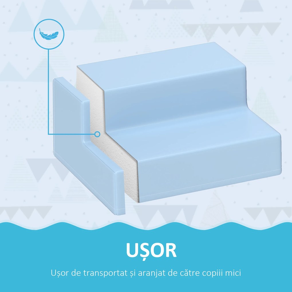 HOMCOM Set 4 Blocuri Moi pentru Copii 1-3 Ani, Spumă și Piele PU, Jucării de Cățărat, Multicolor | Aosom Romania