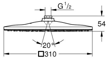 GROHE 26567000 - Cap de duș RAINSHOWER 310 mm, crom lucios