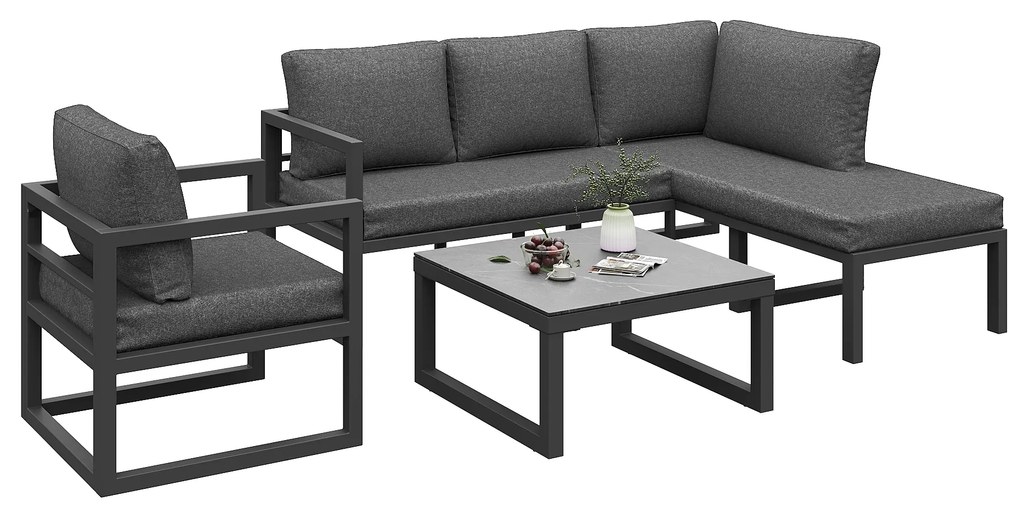 Set mobilier de grădină, Gri | Aosom Romania