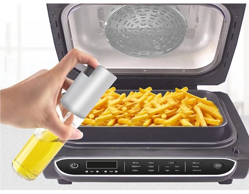 Resigilat: Fripteuza cu aer cald si grill  8in1 Beper P101FRI080, 1700W, 8 programe, 3.8 L, 230°C, Negru