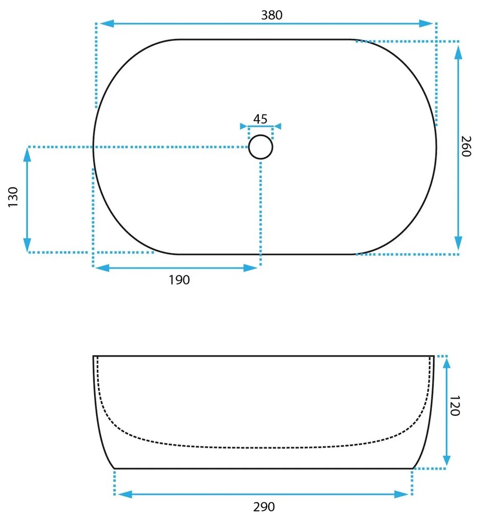 Lavoar pentru blat Amelia Mini Alb, Rea