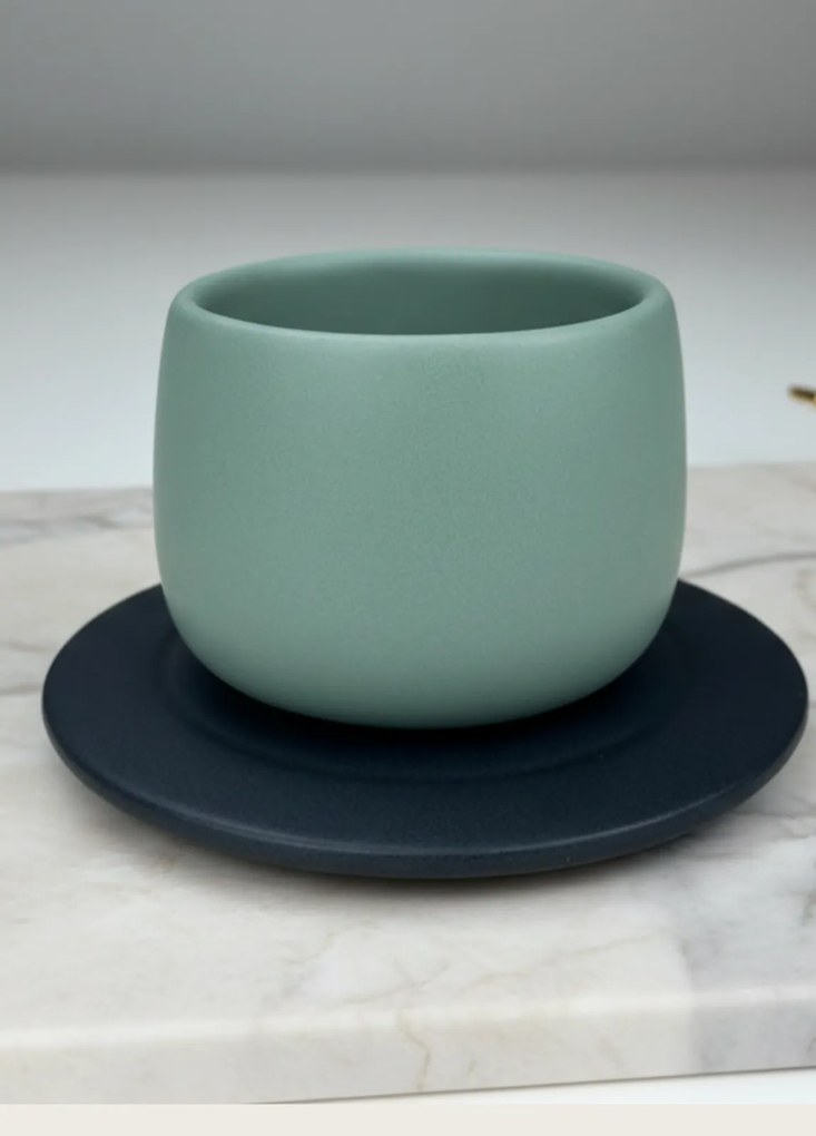 Pahar cafea NOVUM Mint Green Cappucino 330ml Flat White, Latte