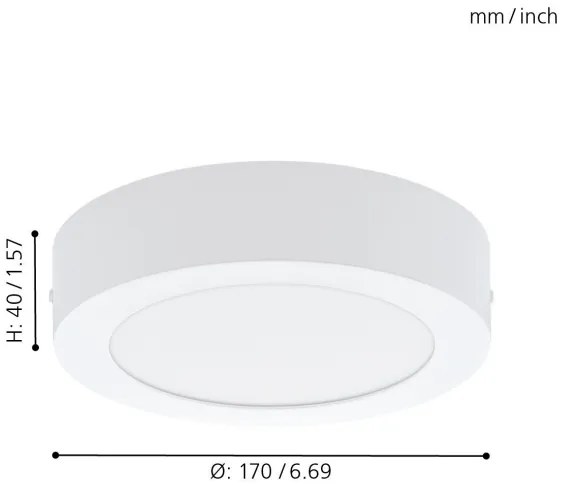 Eglo 94072 - Plafonieră LED FUEVA 1 LED/10,89W/230V