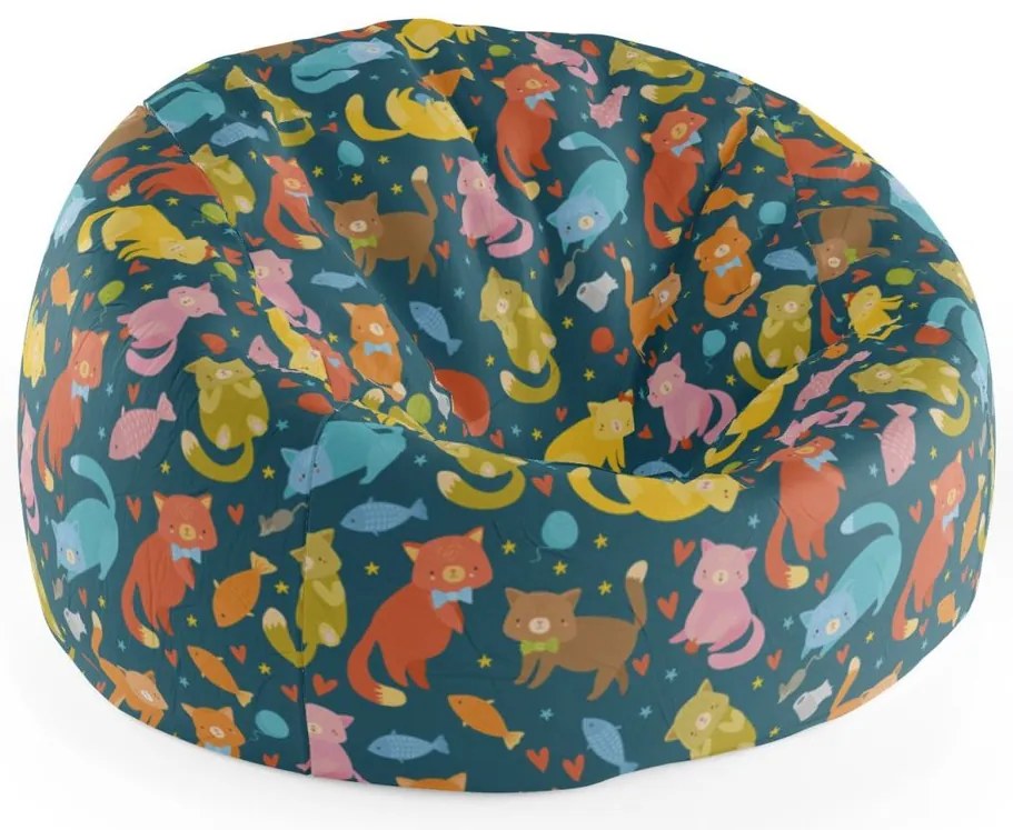 Sac de șezut Cocoon pisici cu peștișori, colorat