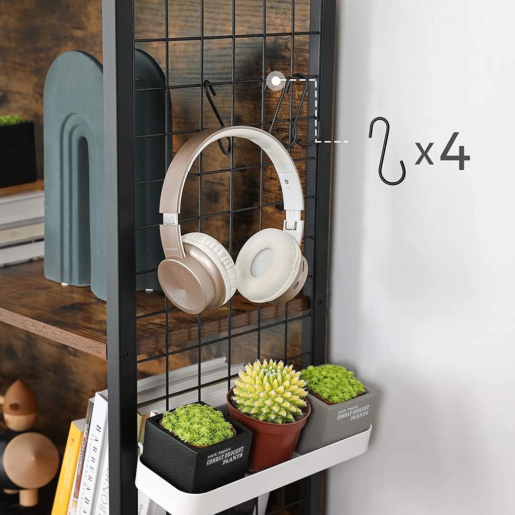 Biblioteca TAYLOR 5 rafturi 155x74 cm, rustic maro