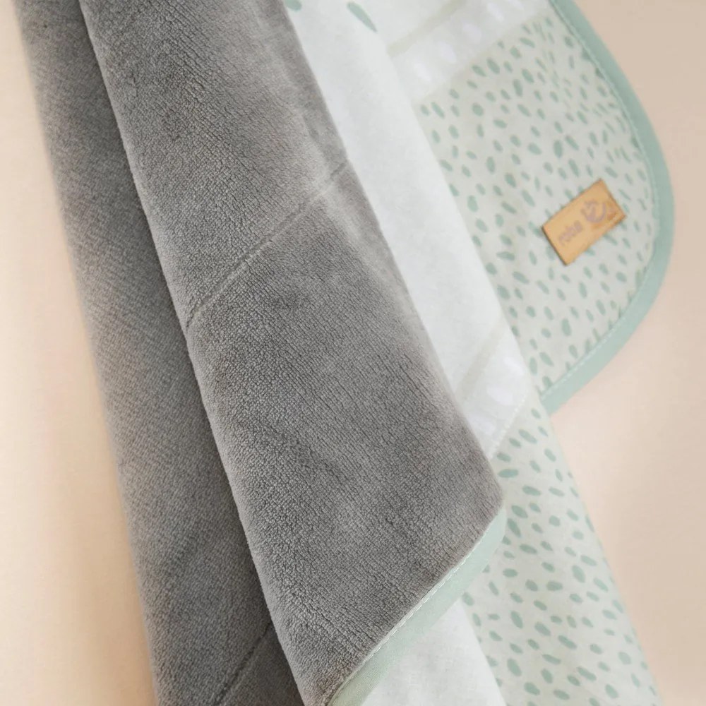 Pătură pentru copii verde-deschis din micropluș/cocolino 80x80 cm Woodland Buddies – Roba