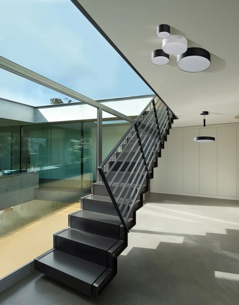 Plafoniera LED design slim MONZA II R60 4000K neagra ZZ AZ3680