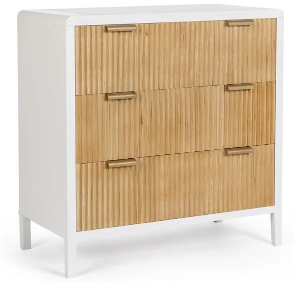 Comoda cu trei sertare, alb natural, 80x82 cm, Charley, Yes