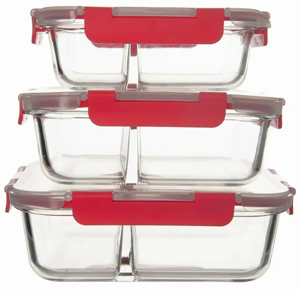 Orion Tavă de copt divizată cu capac din plastic,18 x 13,5 x 6 cm, 18 x 13,5 x 6 cm