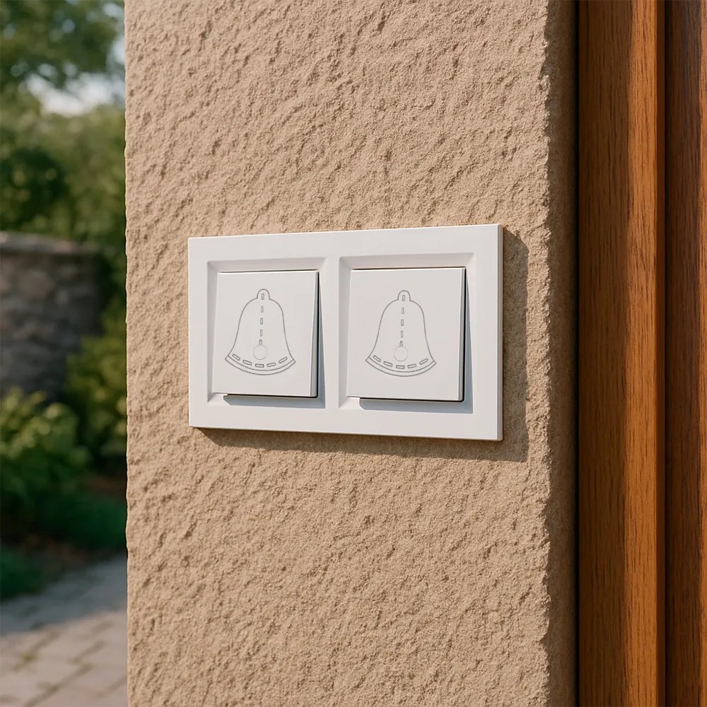 Întrerupător cu clopot dublu Nova 101N cu cadru alb