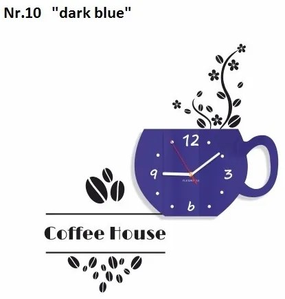 Ceas decorativ Coffee House pentru bucătărie Alb