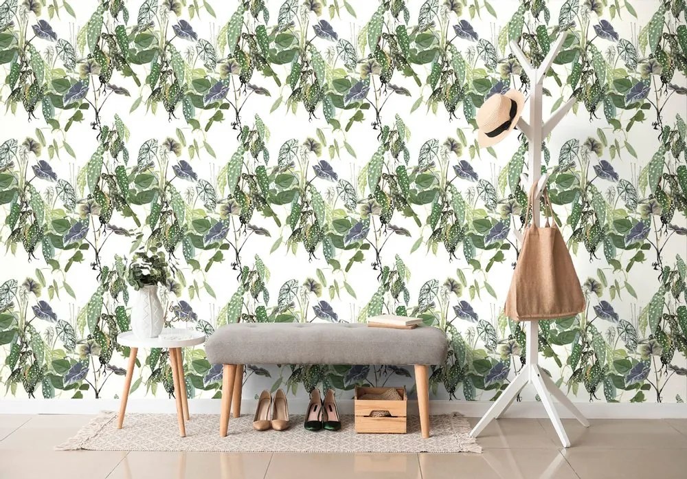 Tapet frunze tropicale bogate