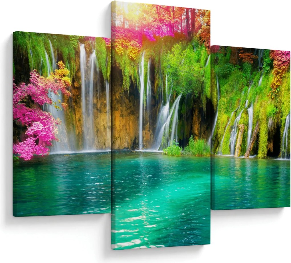 Tablou - Cascada, Lacurile Plitvice, Croația (90x60 cm)