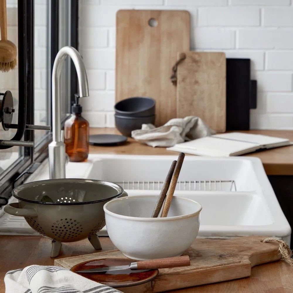 Bol din gresie ceramică Costa Nova Roda, ⌀ 19 cm, alb