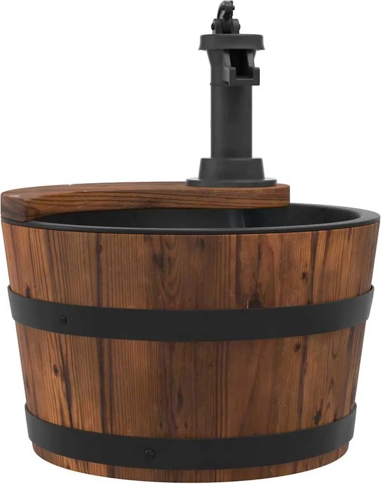 vidaXL Fântână cu pompă, 28x28x34,5 cm, lemn masiv de brad