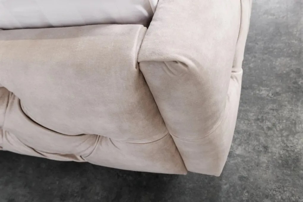 Pat elegant tapitat cu catifea sampanie, Paris 180x200cm A-6543105 VC