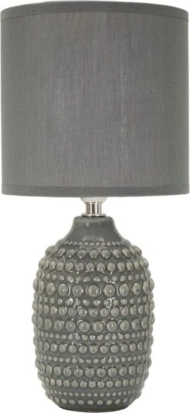 Veioză gri din ceramică cu abajur textil (înălțime 30,5 cm) Points – Mauro Ferretti