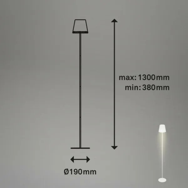 Lampadar LED tactil dimabil Briloner 1438016 LED/3,5W/5V 3000K 130 cm alb