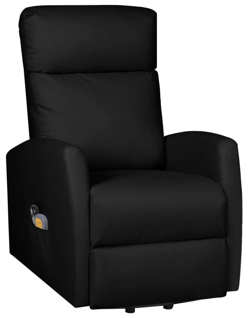 329632 vidaXL Fotoliu de masaj cu ridicare, negru, piele ecologică