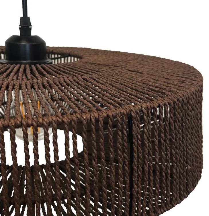 Lampă suspendată din iută și metal 60W Bej