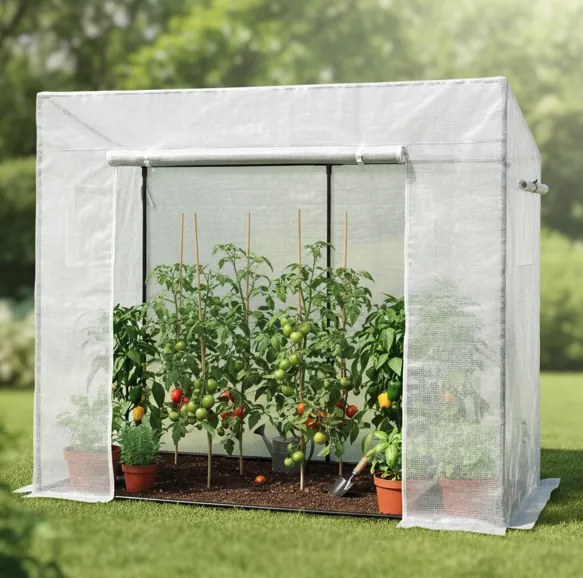 Foaie albă de roșii pentru grădină 200 x 77 x 168 cm