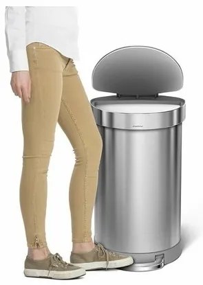 Simplehuman Coș de gunoi cu pedală 45 l, oțel mat