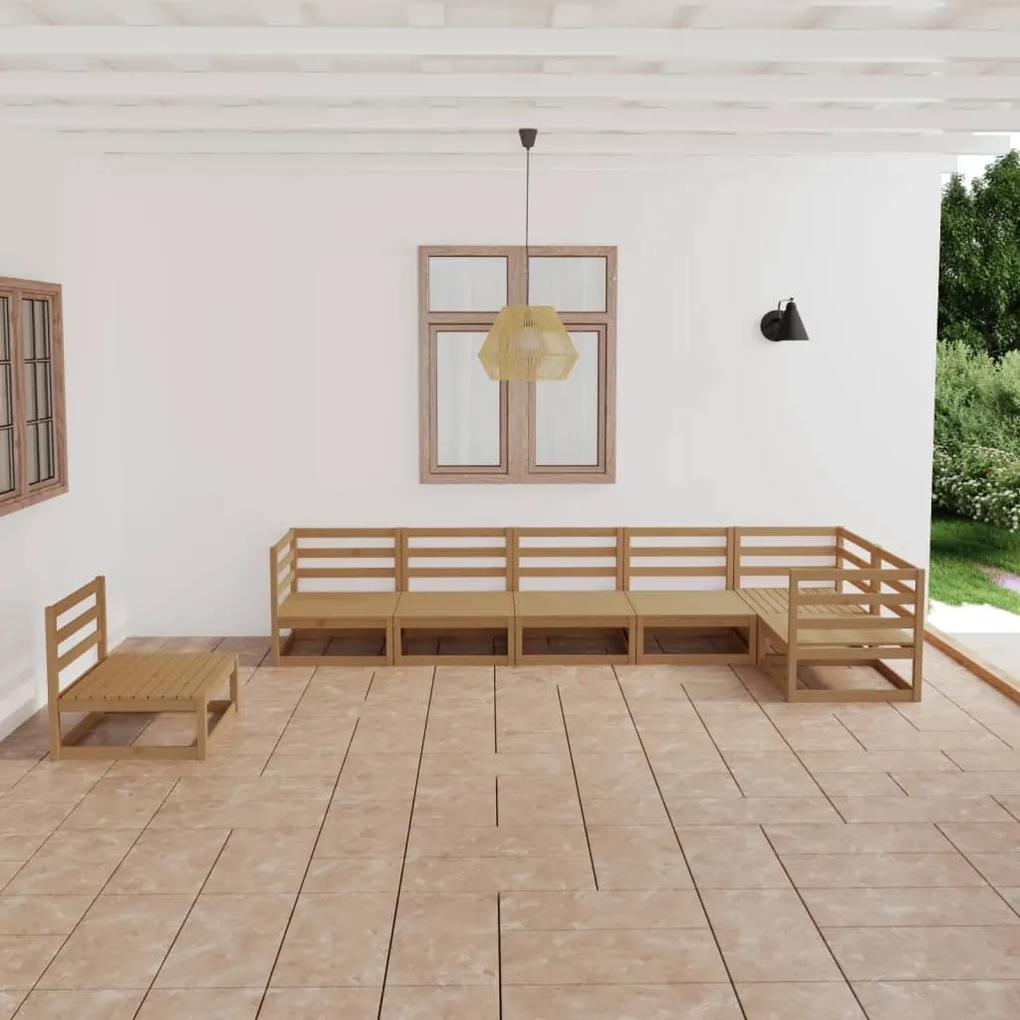 3075597 vidaXL Set mobilier de grădină, 7 piese, maro miere, lemn masiv pin