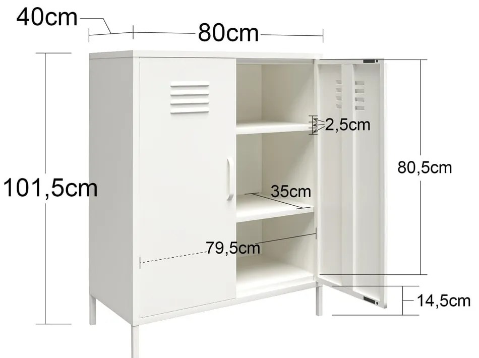 Dulap roz din metal 40x102x80 cm Mission District – Støraa