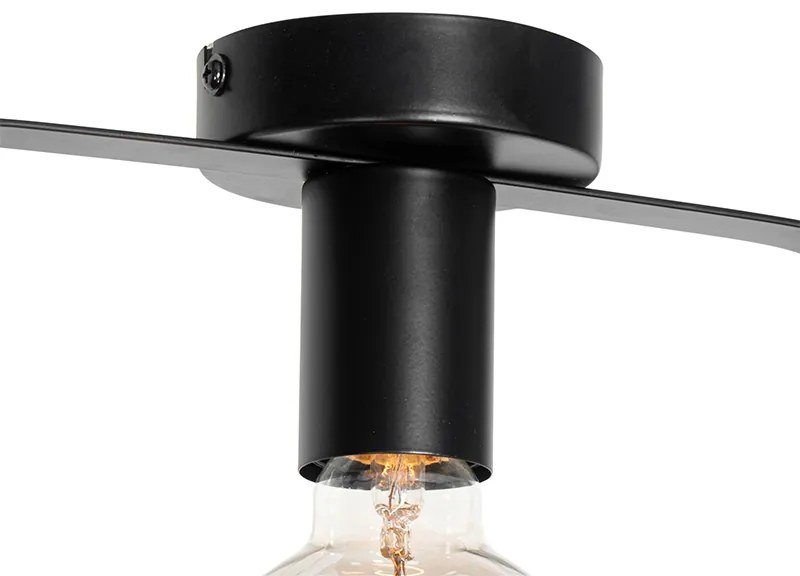 Plafoniera moderna neagra cu sticla dreptunghiulara - Roslini